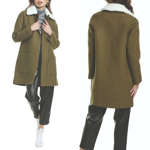 Madewell Jackets & Blazers - MADEWELL Eldridge Zip Coat in Insuluxe Fabric Olive Green L NWT